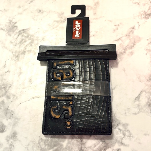 Levi's Other - NWT Levi’s Black Leather Distressed Wallet Men’s